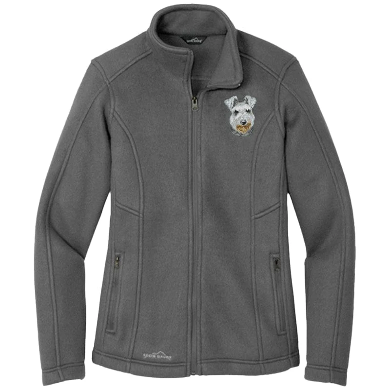 Miniature Schnauzer Embroidered Women's Fleece Jacket