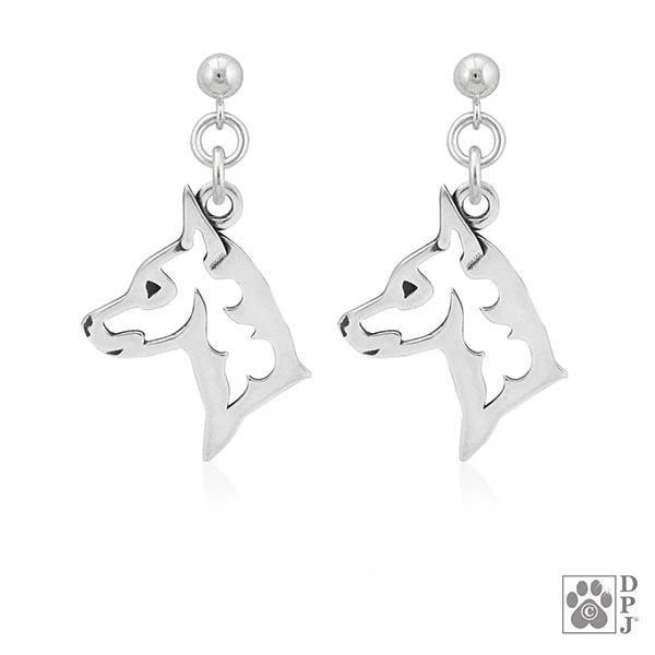 Miniature Pinscher, Head, Earrings - Image 2