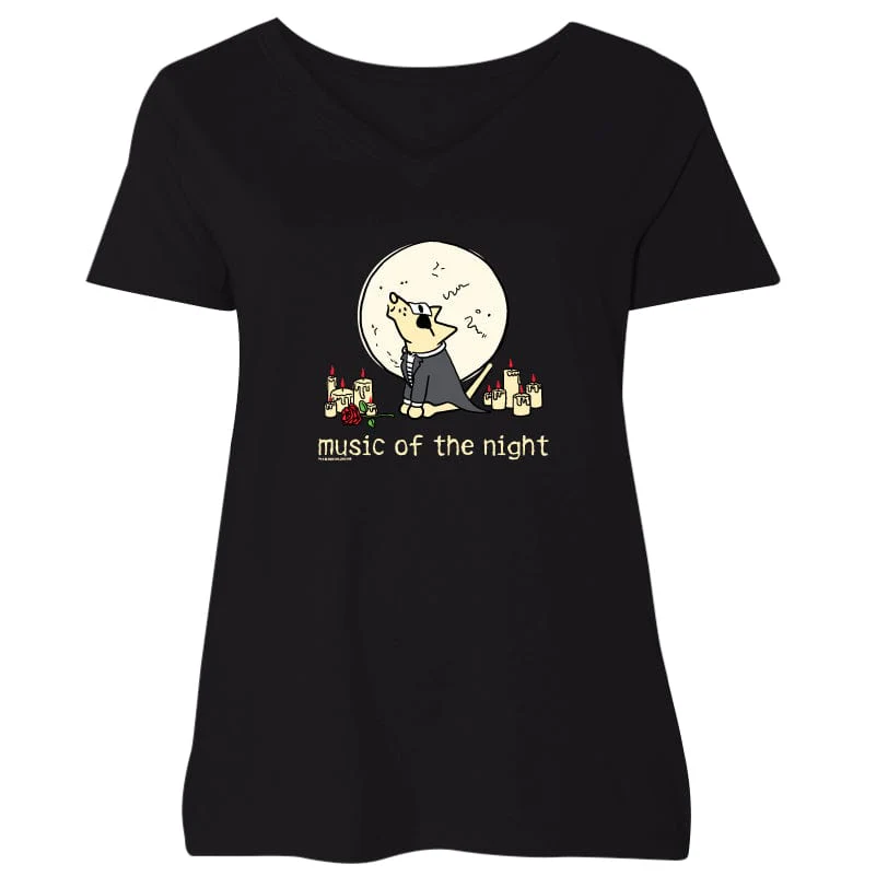 Music Of The Night - Ladies Plus V-Neck Tee
