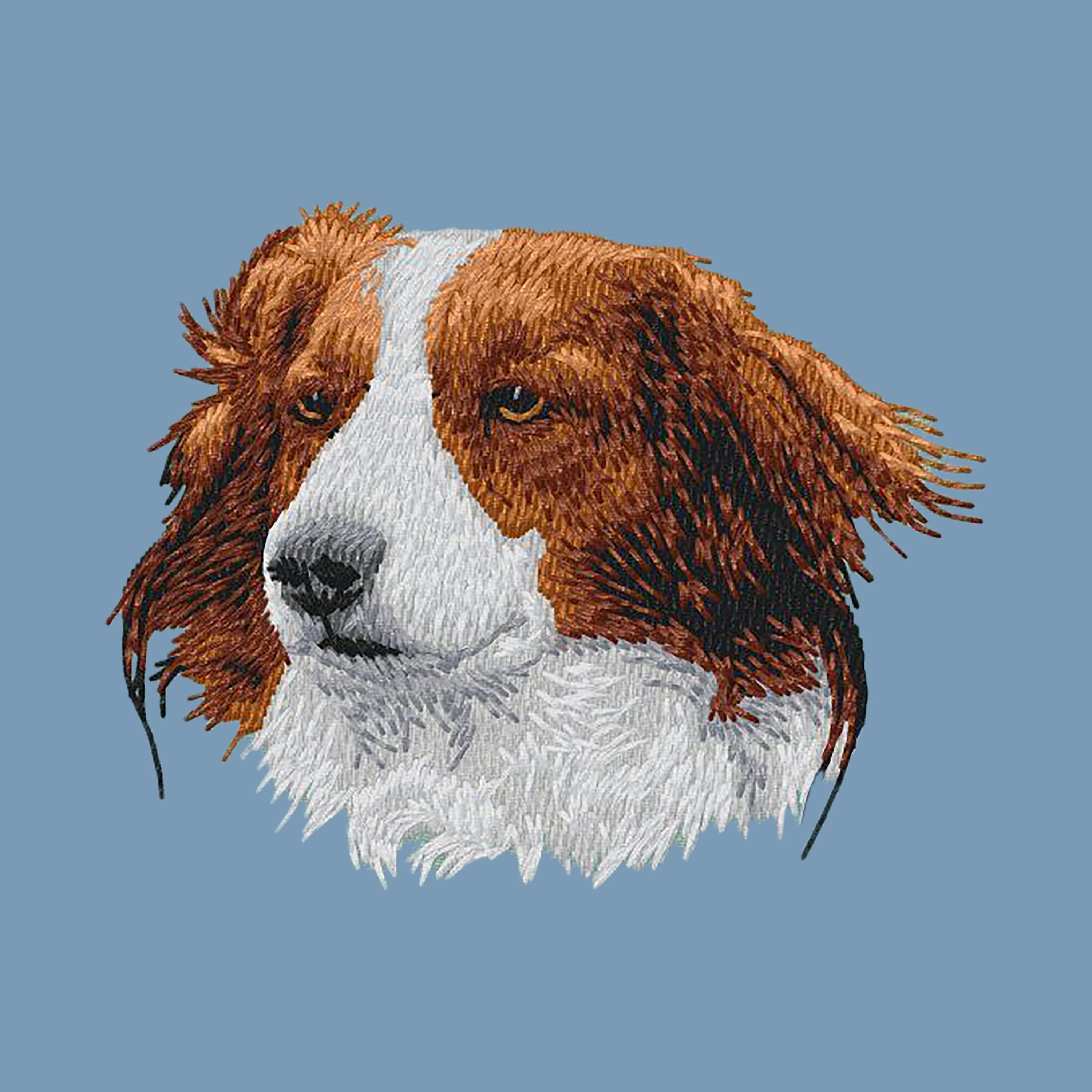 Nederlandse Kooikerhondje Embroidered Men's Denim Shirt - Image 2
