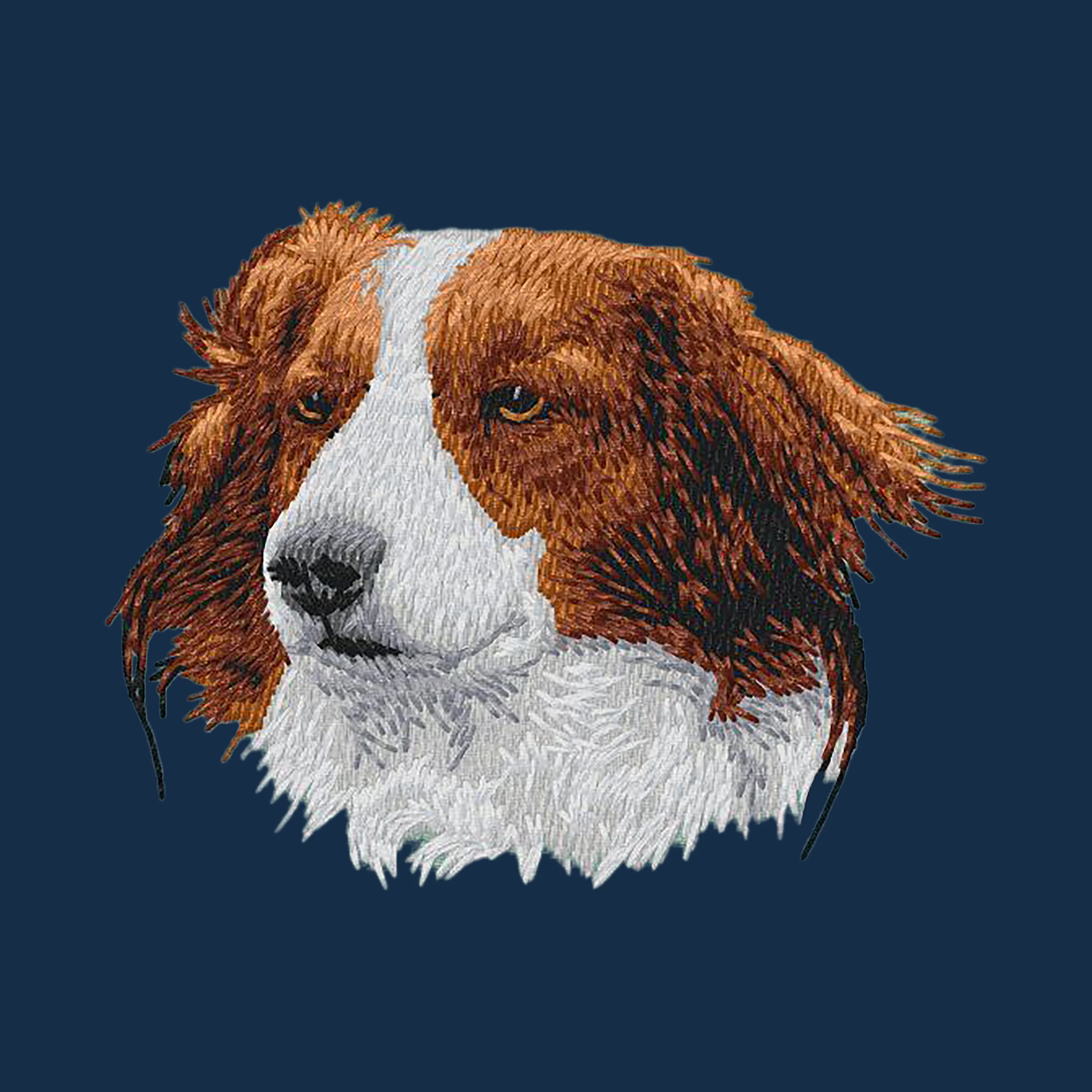 Nederlandse Kooikerhondje Embroidered Men's Denim Shirt - Image 4