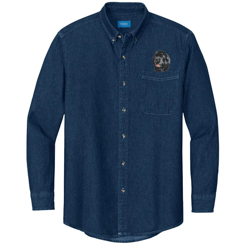 Newfoundland Embroidered Men's Denim Shirt - Image 3