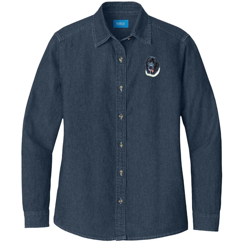 Newfoundland Embroidered Women's Denim Shirt - Image 5