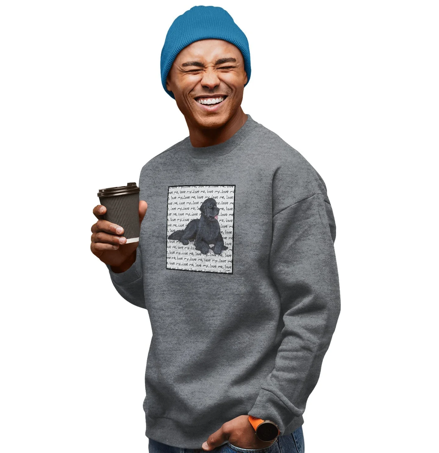 Newfoundland Love Text - Adult Unisex Crewneck Sweatshirt - Image 3