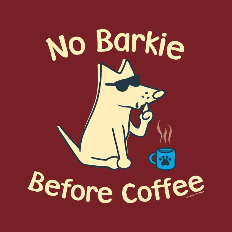 No Barkie Before Coffee - Ladies Curvy V-Neck Tee - Image 2