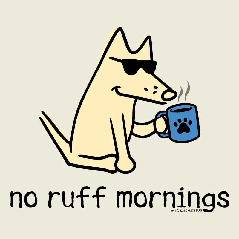 No Ruff Mornings - Ladies T-Shirt V-Neck - Image 2