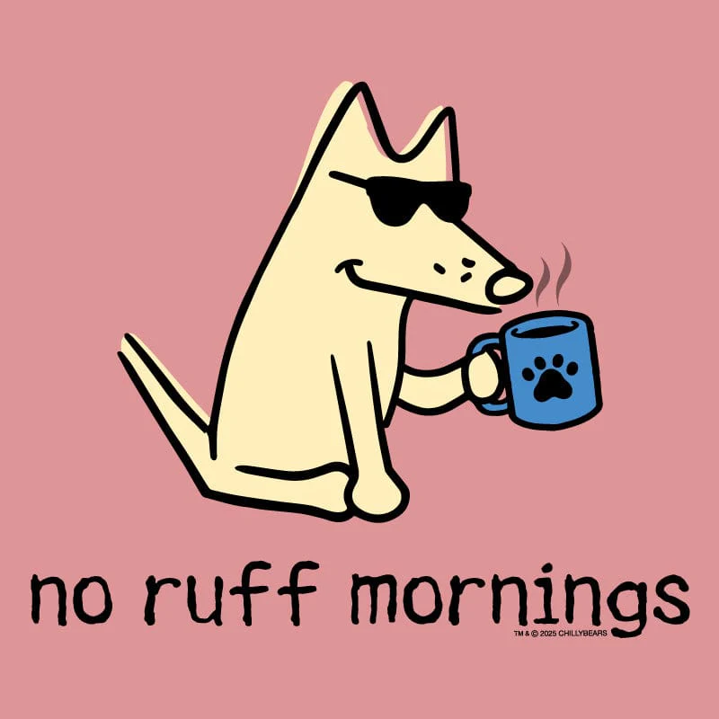 No Ruff Mornings - Ladies T-Shirt V-Neck - Image 4