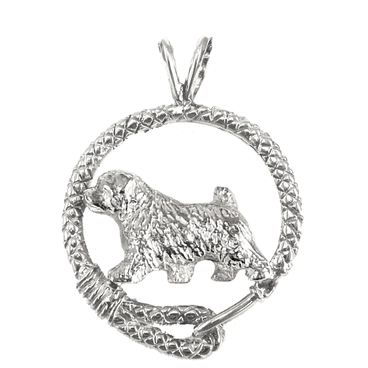 Norfolk Terrier in Solid Sterling Silver Leash Pendant