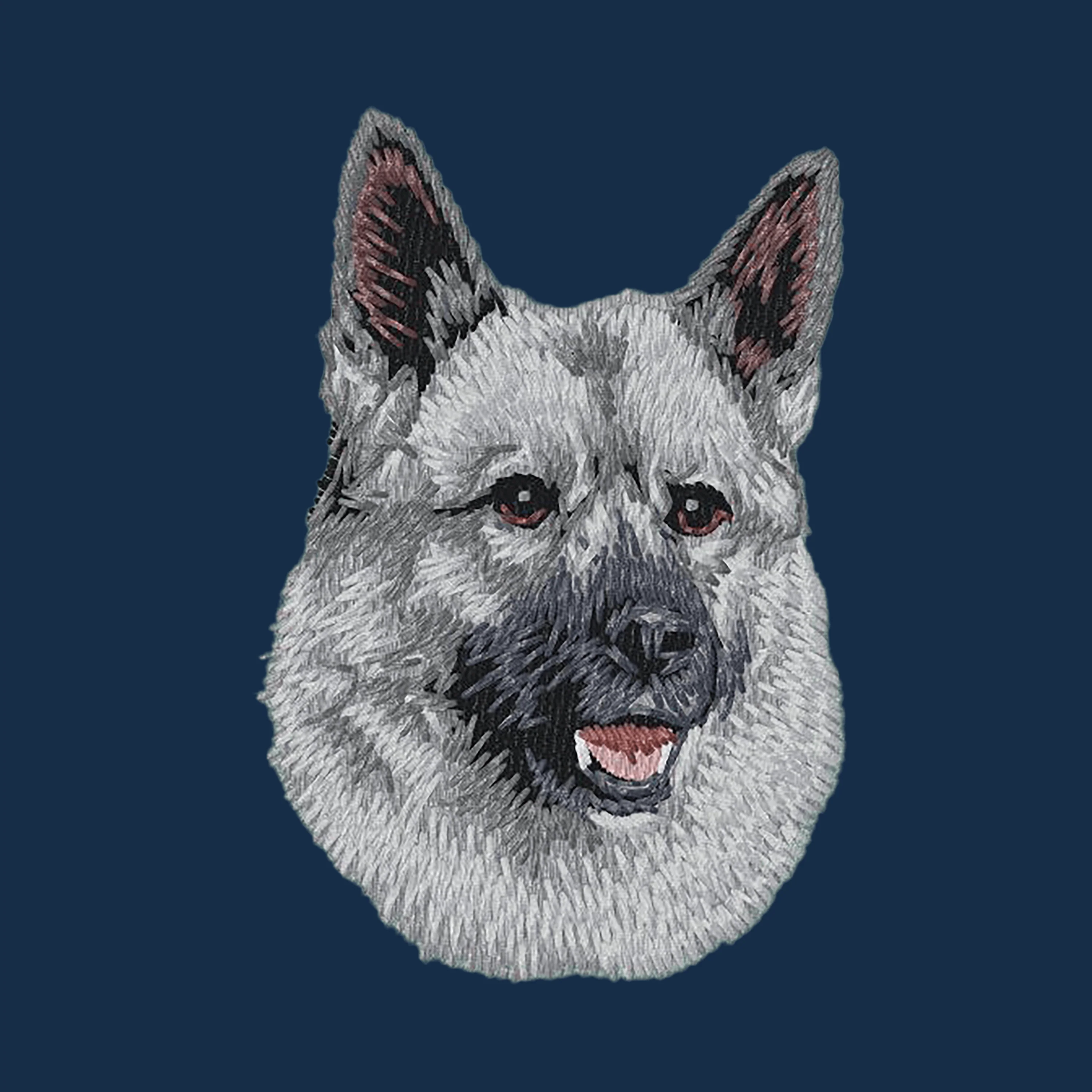 Norwegian Elkhound Embroidered Men's Denim Shirt - Image 4