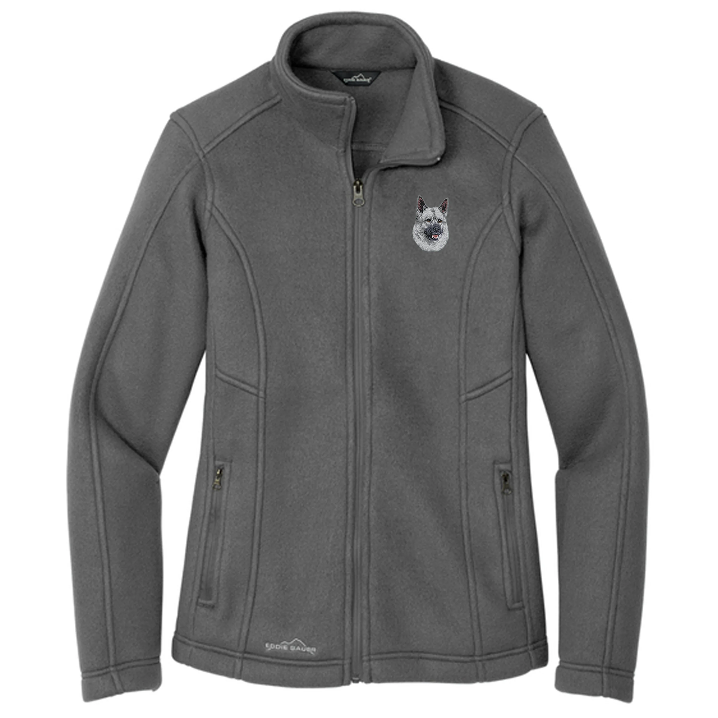 Norwegian Elkhound Embroidered Women's Fleece Jacket