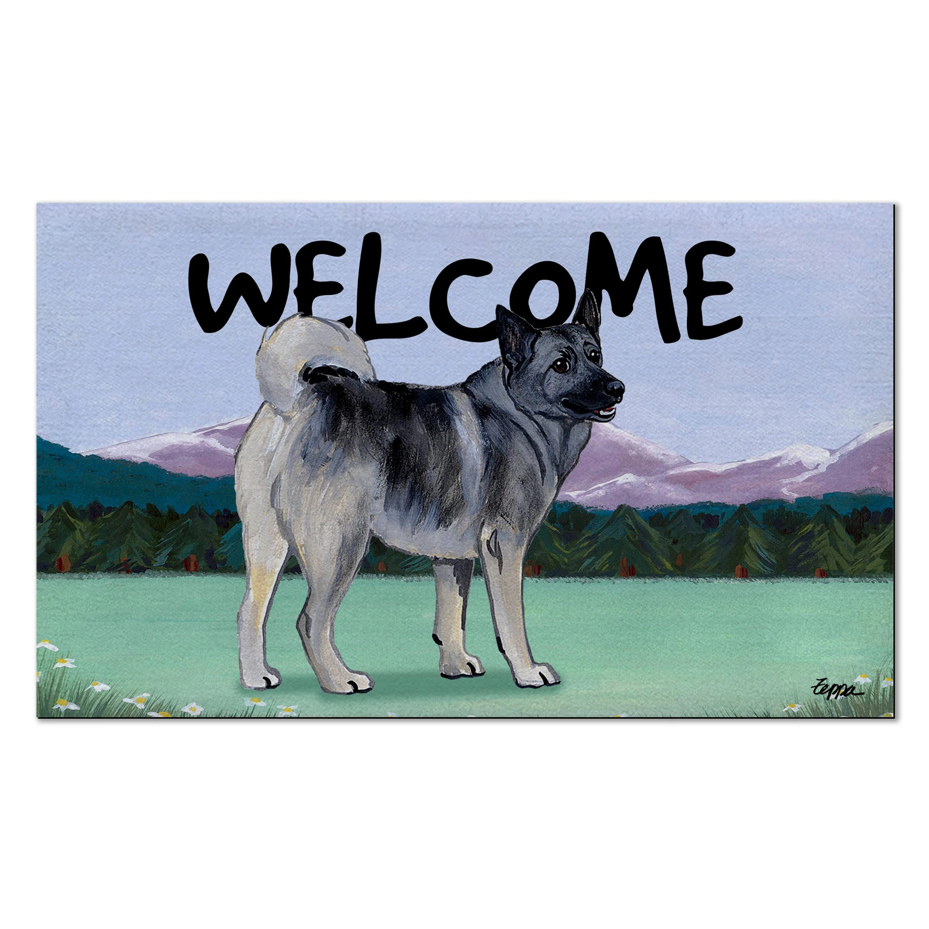 Norwegian Elkhound Welcome Mat - Image 2