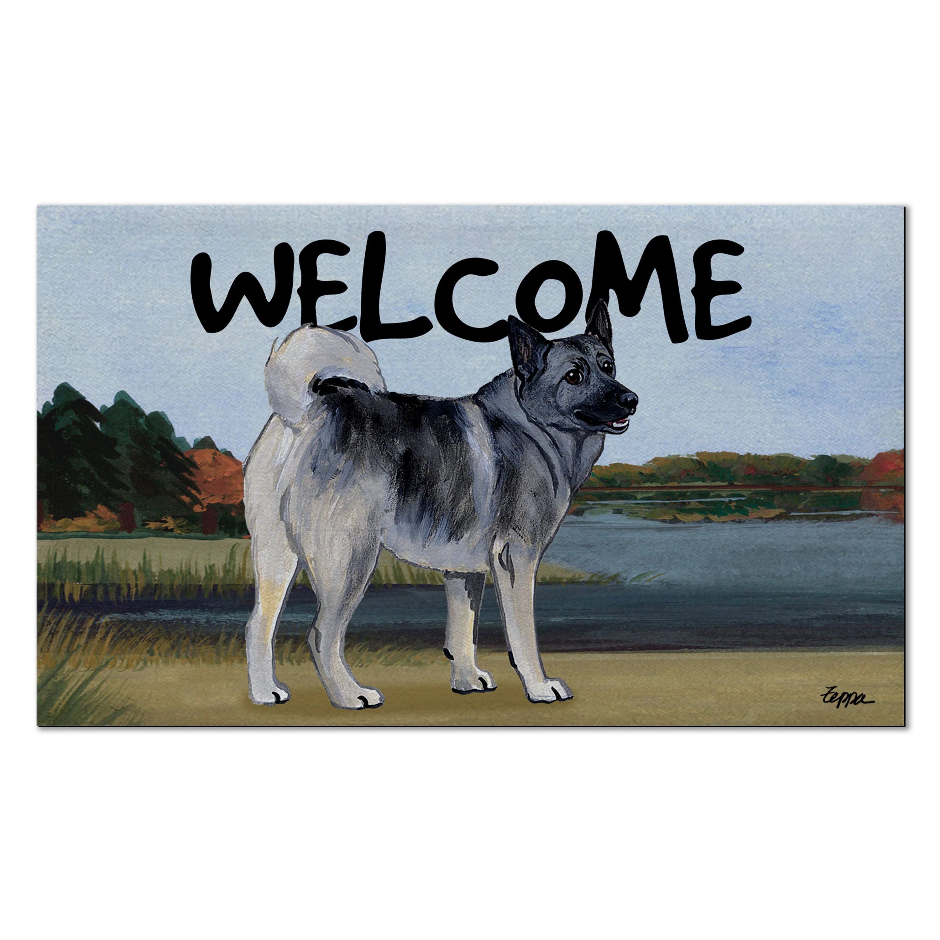 Norwegian Elkhound Welcome Mat - Image 3