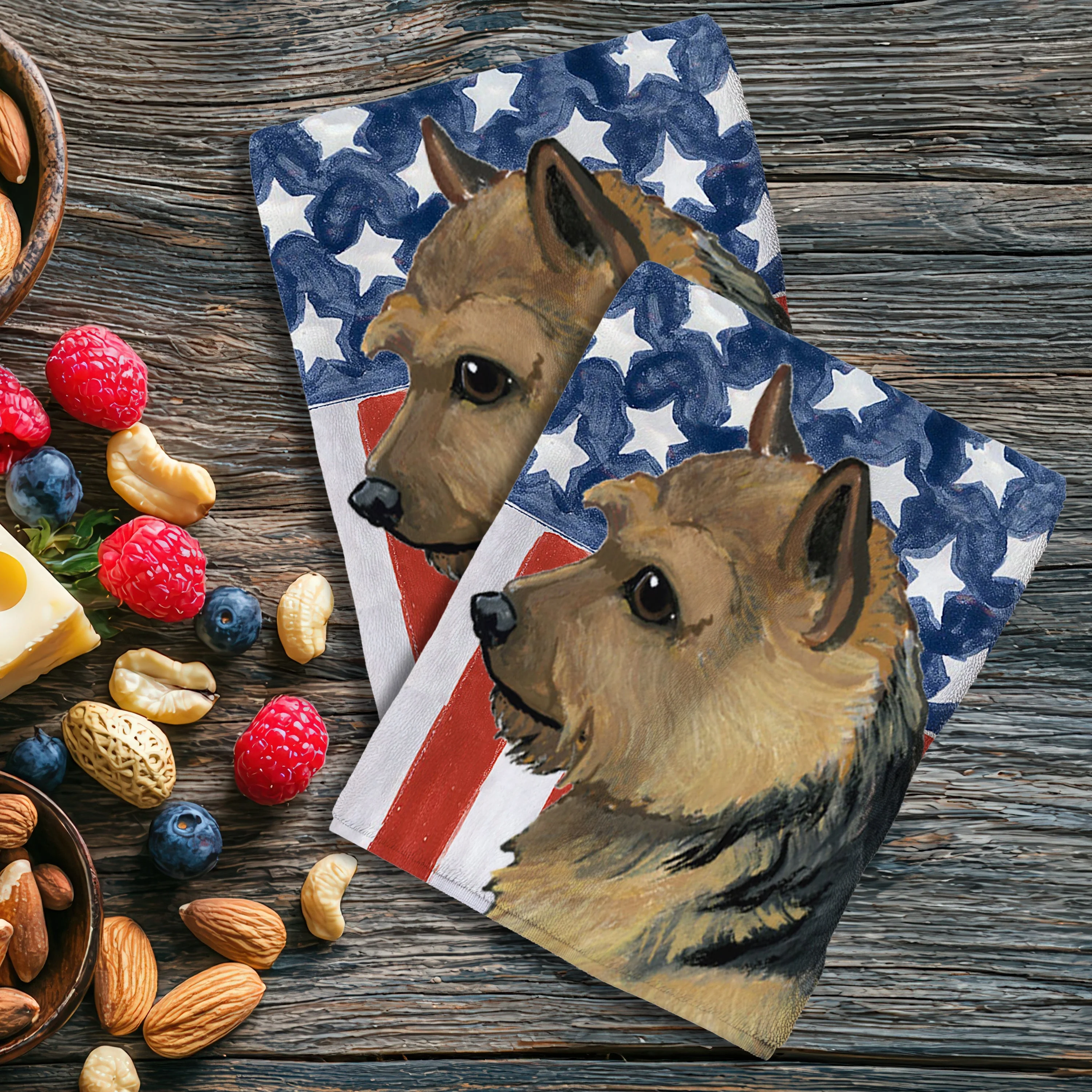Norwich Terrier Americana Kitchen Towel Set - Image 2