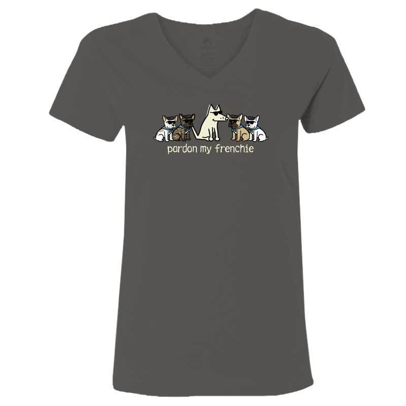Pardon My Frenchie - Ladies T-Shirt V-Neck