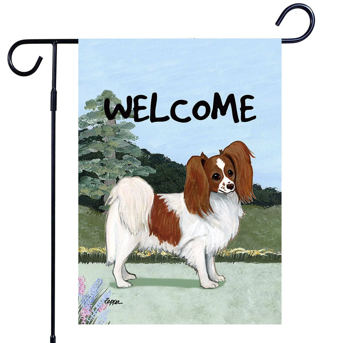 Papillon Garden Flag - Image 2