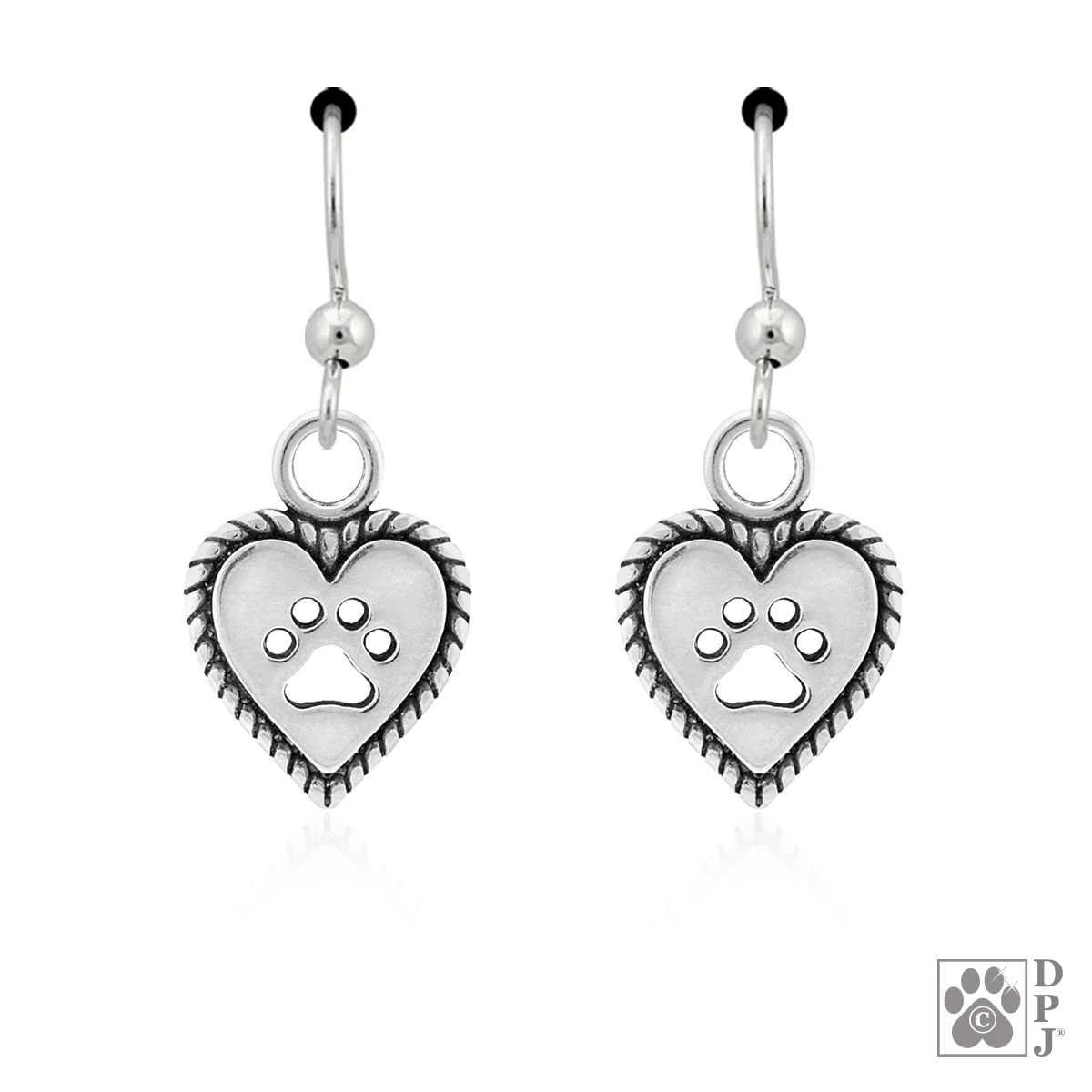 Roped Into Your Love Heart Paw and Heart Earrings