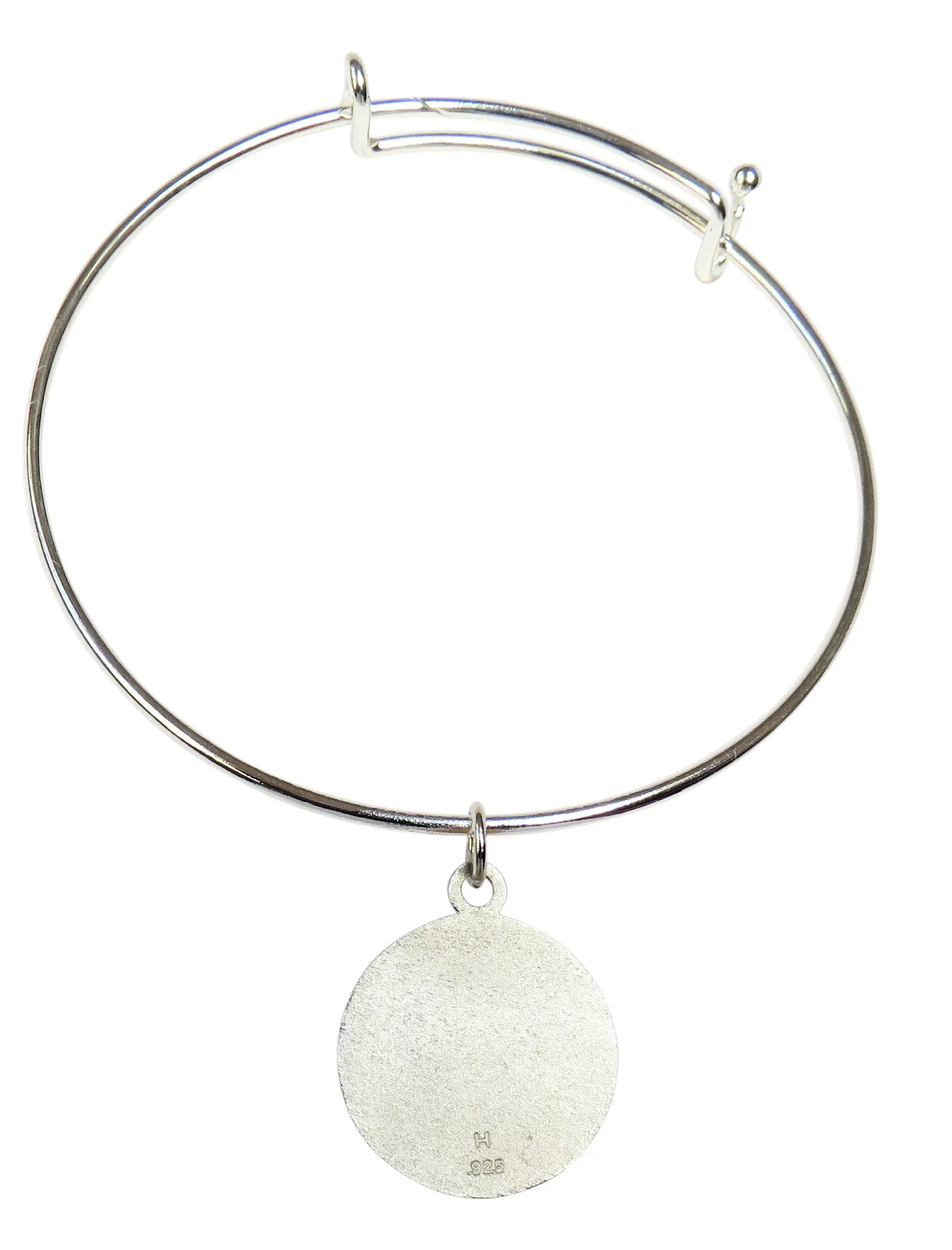 Sterling Silver Paw Impression Charm with Stainless Bangle - Image 2