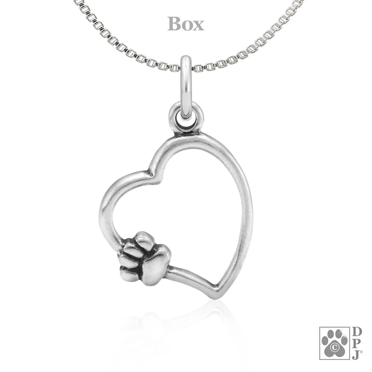 Paw and Heart Necklace, Paw on My Heart Paw Charm, Left - Image 2