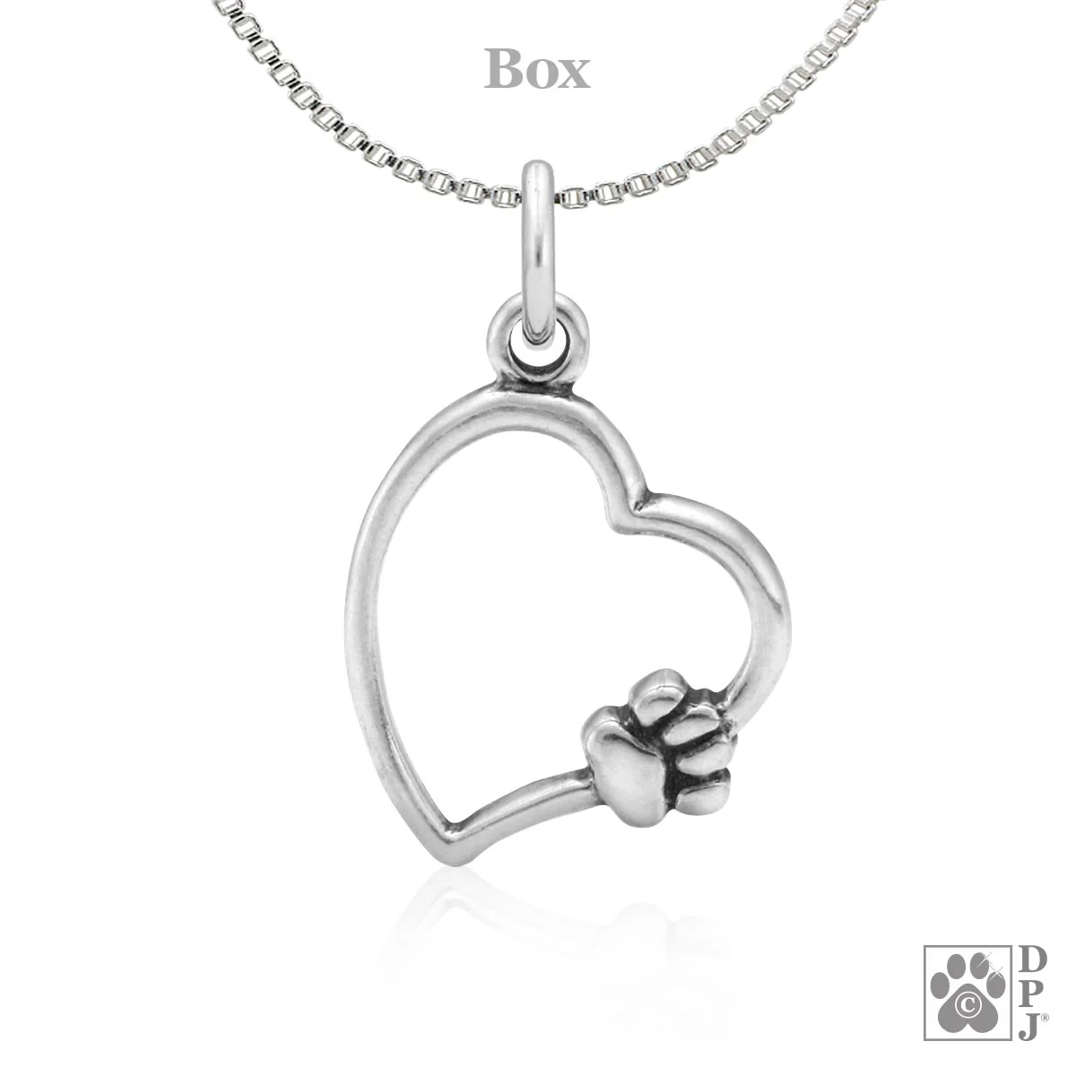 Paw and Heart Necklace, Paw on My Heart Paw Charm, Right - Image 2