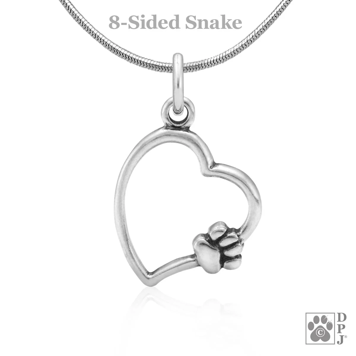 Paw and Heart Necklace, Paw on My Heart Paw Charm, Right - Image 3