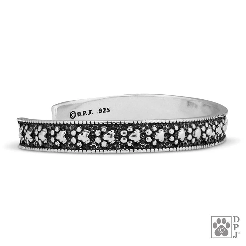 Paw Print  Sterling Silver Cuff Bracelet - Image 2