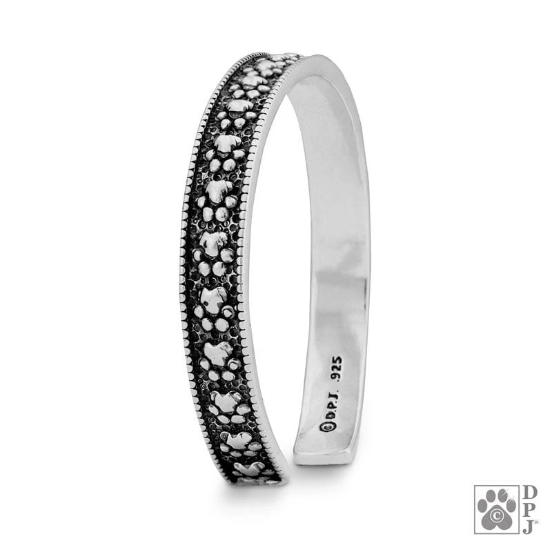 Paw Print  Sterling Silver Cuff Bracelet - Image 3