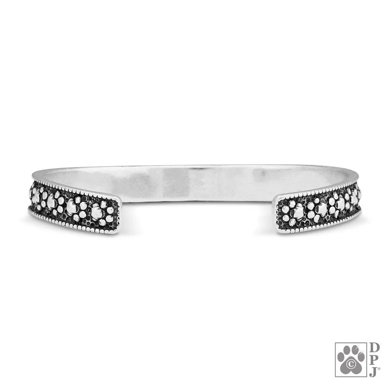 Paw Print  Sterling Silver Cuff Bracelet - Image 4