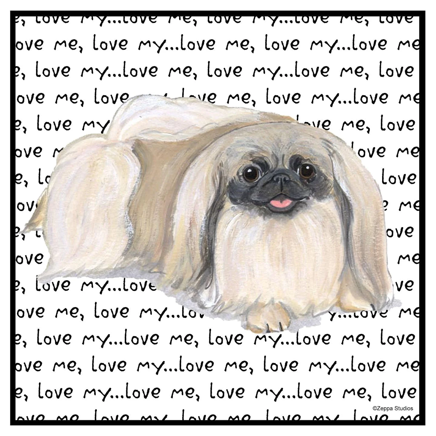 Pekingese Love Text - Women's V-Neck T-Shirt - Image 2