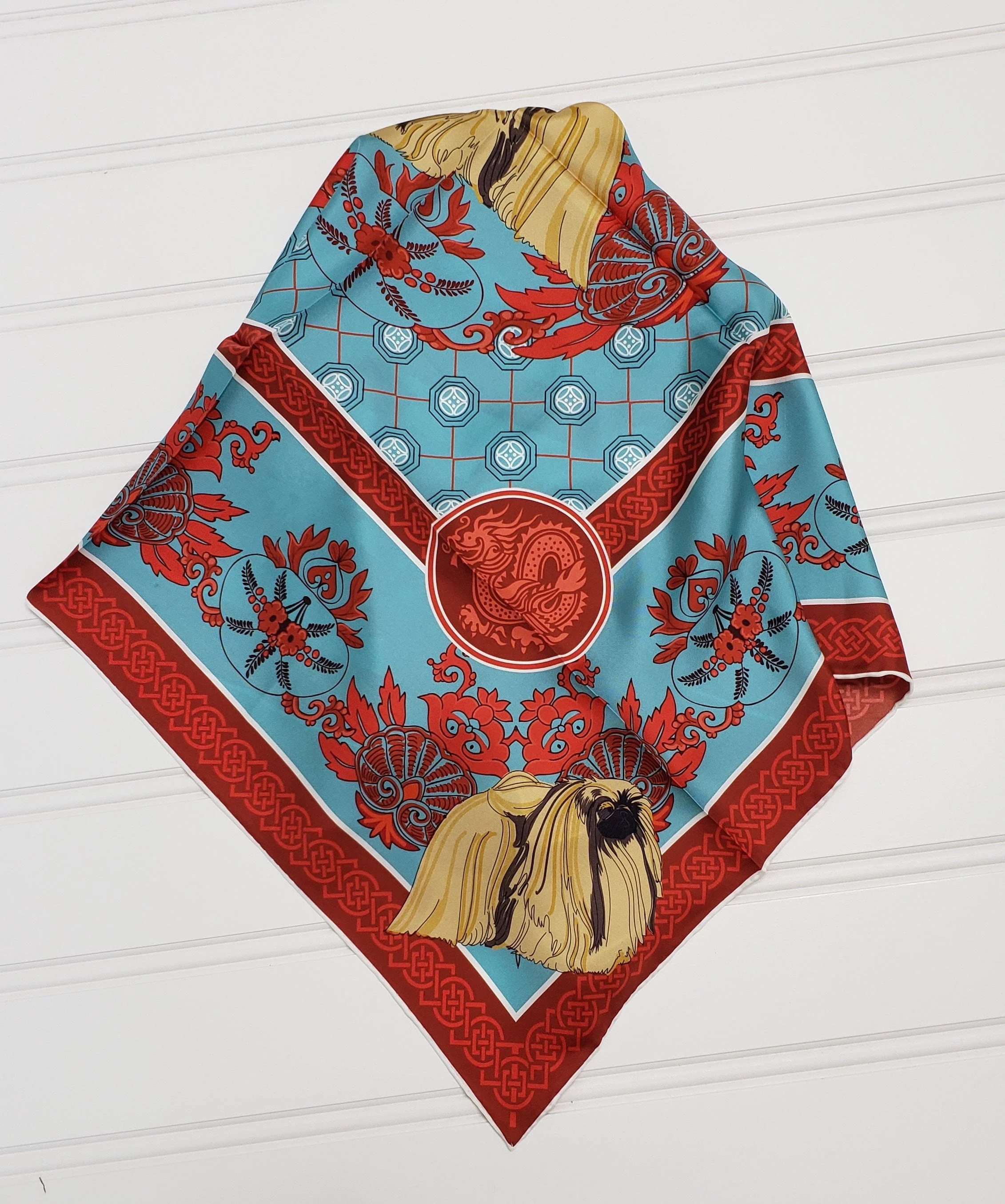 Pekingese Square Silk Scarf - Image 2