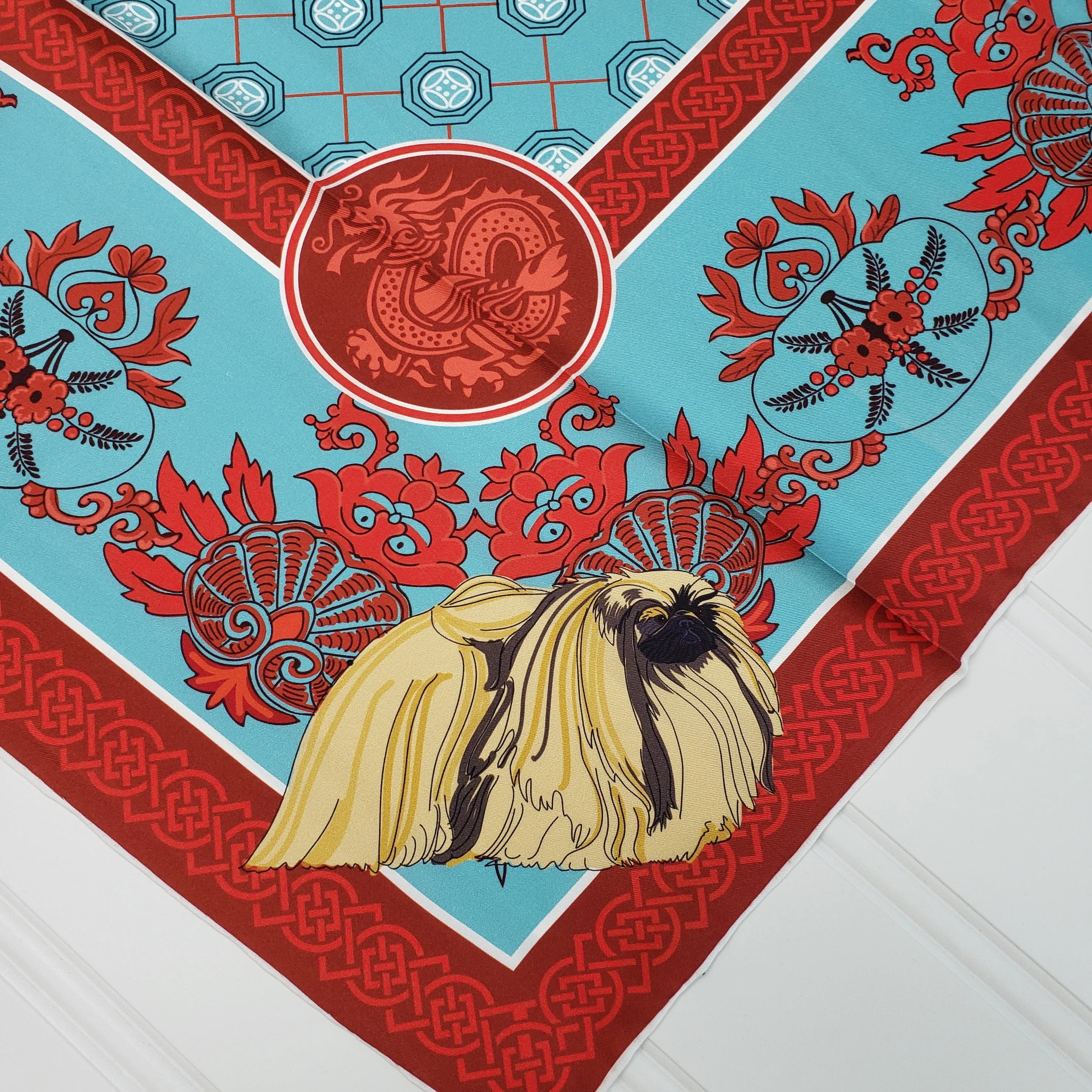 Pekingese Square Silk Scarf - Image 4