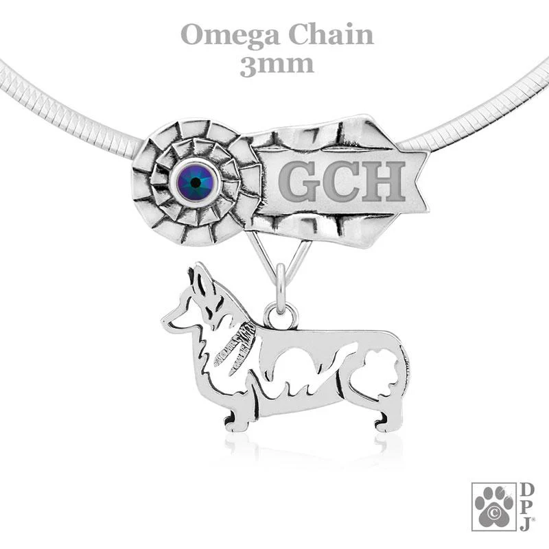 Pembroke Welsh Corgi, Body, Engravable Ribbon Charm Holder