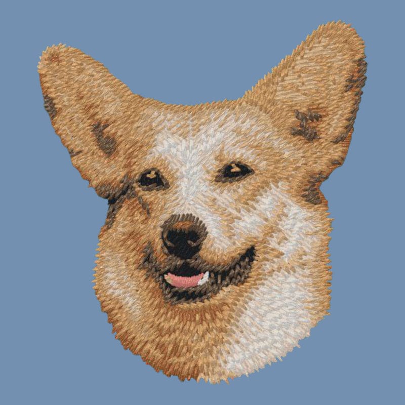 Pembroke Welsh Corgi Embroidered Men's Denim Shirt - Image 2