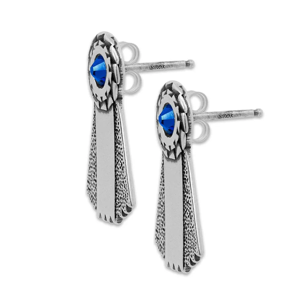 Personalized Crystal Ribbon Sterling Stud Earring Championship Jewelry - Image 2