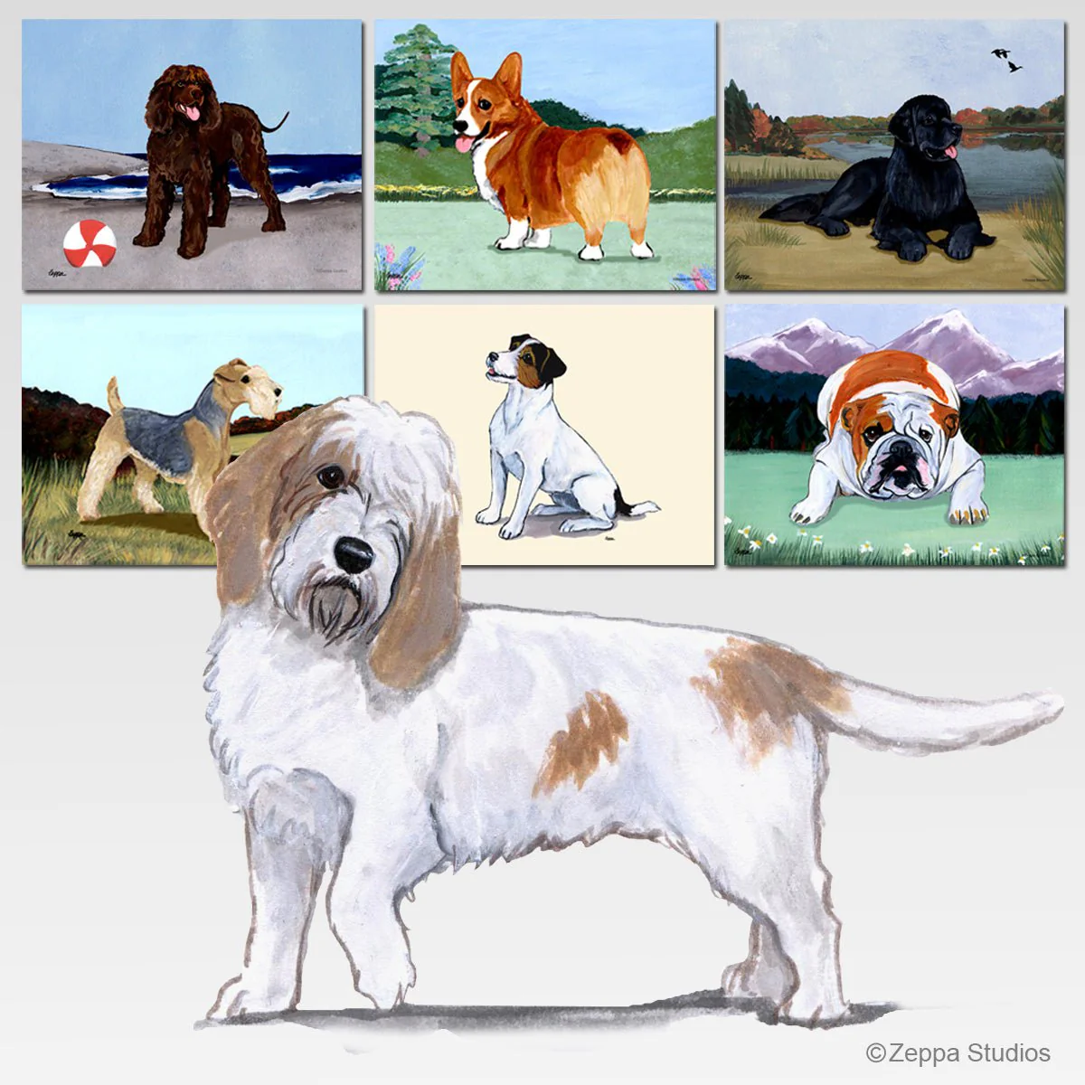 Petit Basset Griffon Vendeen Scenic Cutting Board