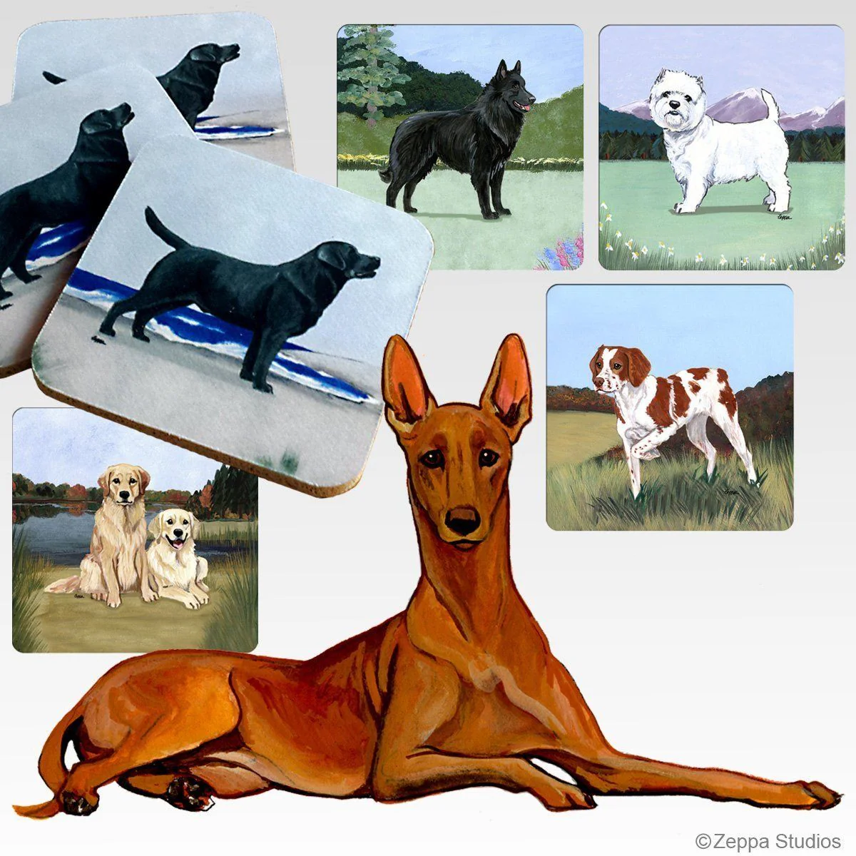 Pharaoh Hound Scenic Square Coaster