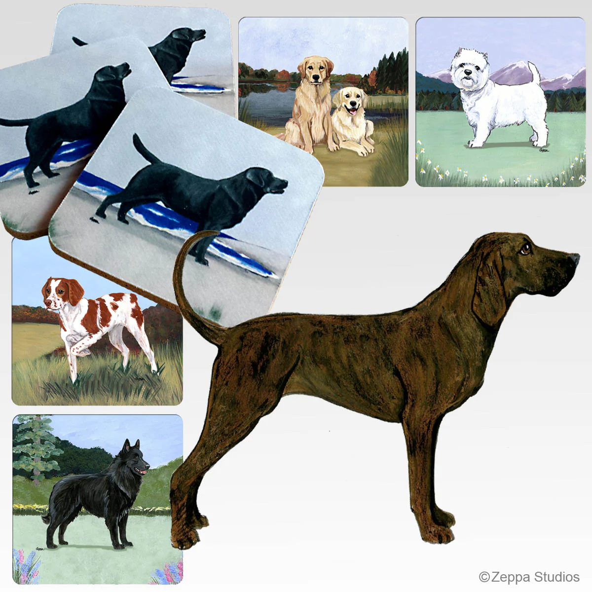 Plott Hound Scenic Square Coaster