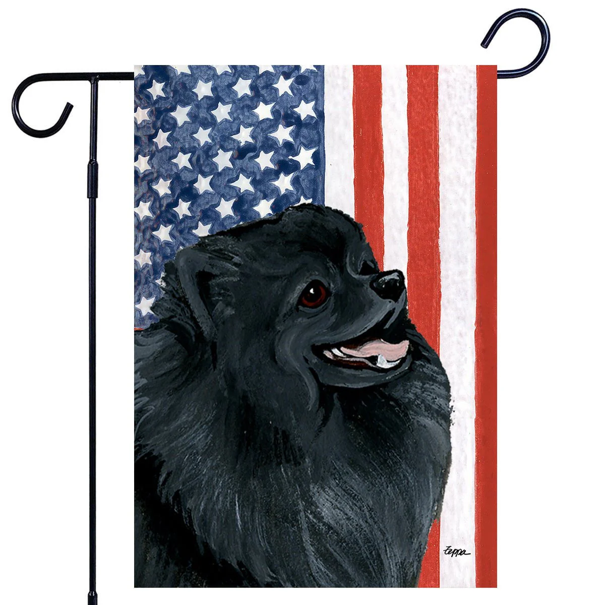 Pomeranian Americana Garden Flag - Image 2