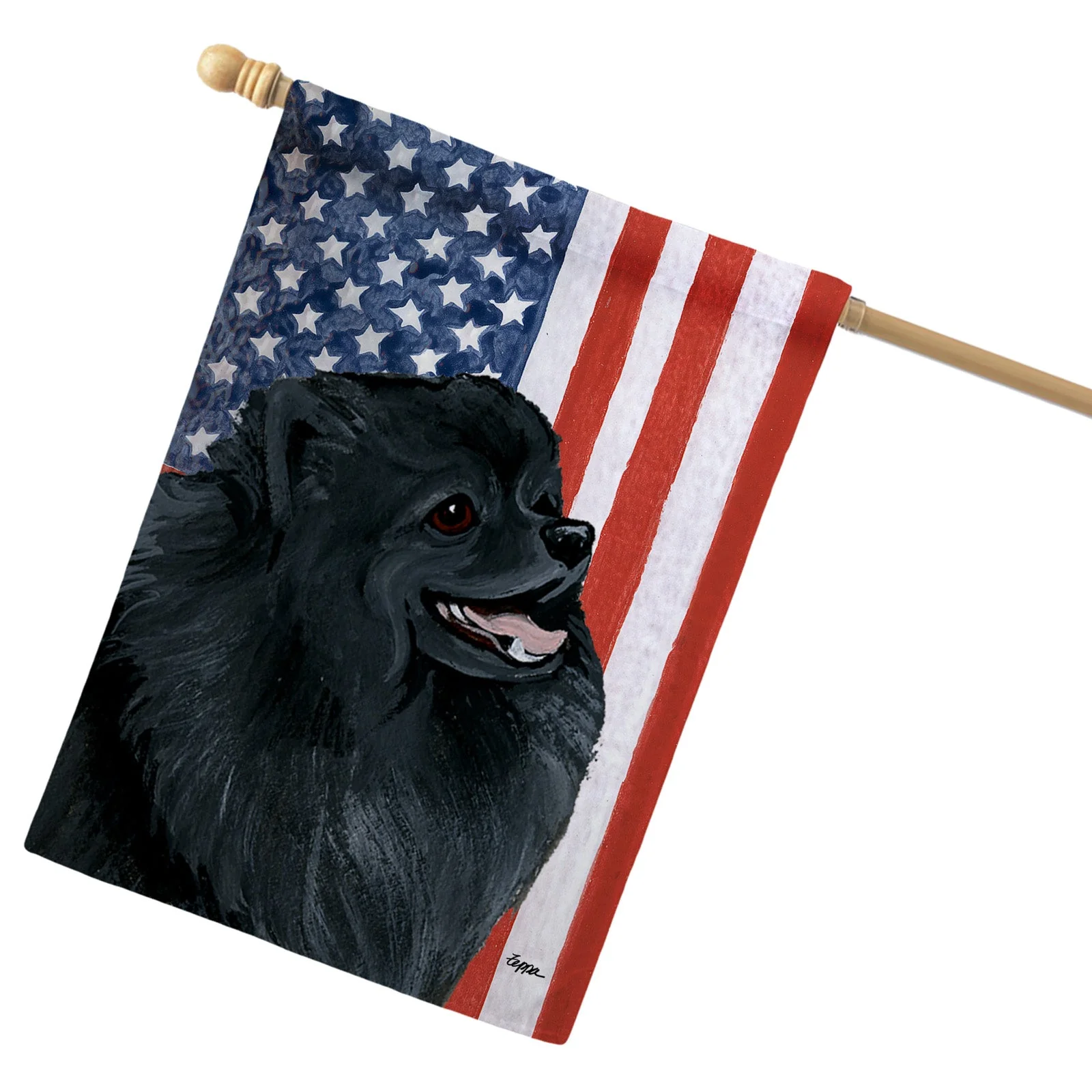 Pomeranian Americana House Flag - Image 2