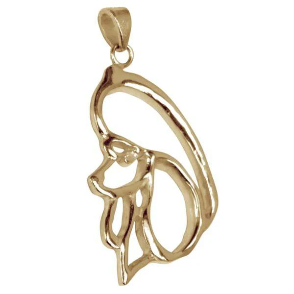 Poodle 14K Gold Cut Out Pendant - Image 2