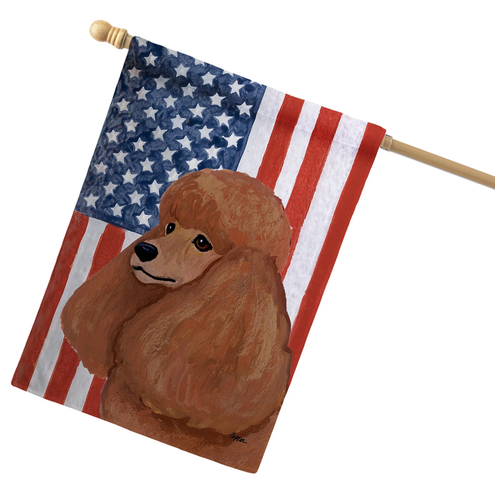 Poodle Americana House Flag - Image 2