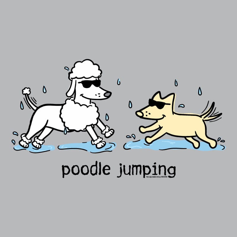 Poodle Jumping - Ladies Curvy V-Neck Tee - Image 2