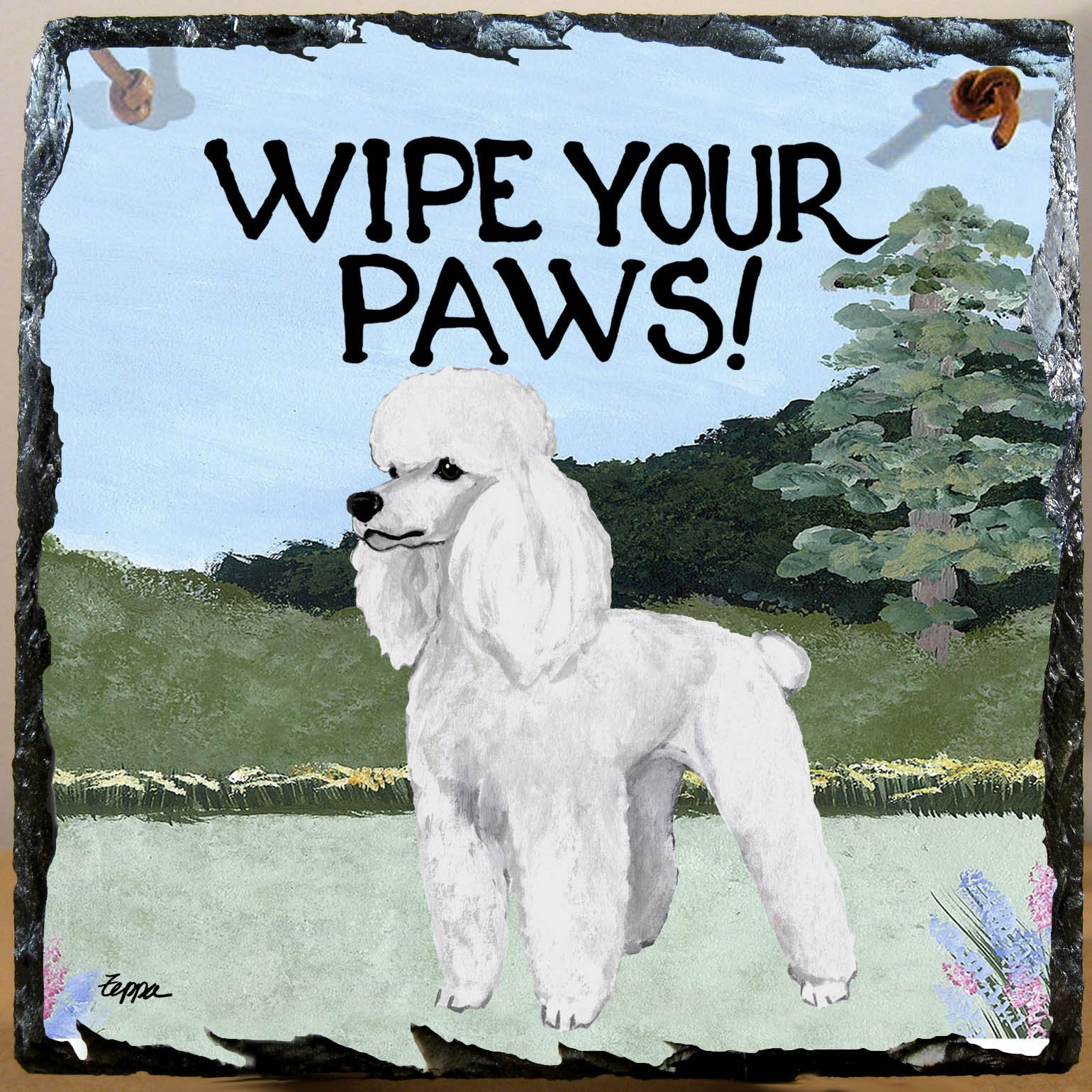 Poodle Slate Sign