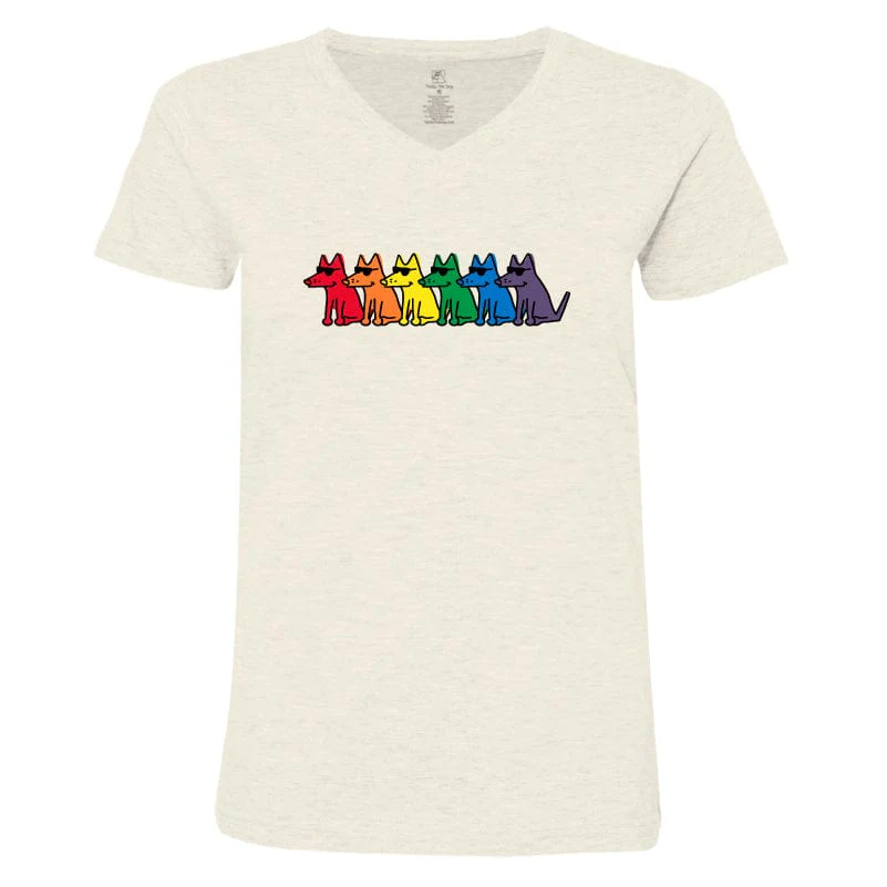 Pride Teddy - Ladies T-Shirt V-Neck - Image 4