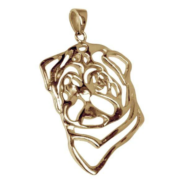 Pug 14K Gold Cut Out Pendant - Image 3