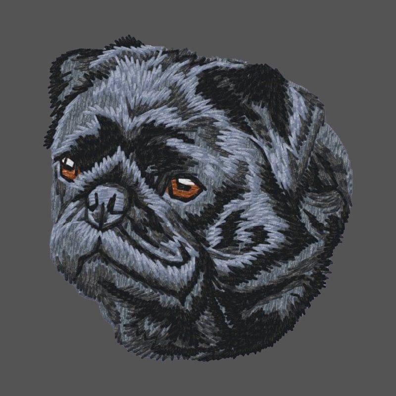 Pug Embroidered Men's Fleece Jacket - Image 2