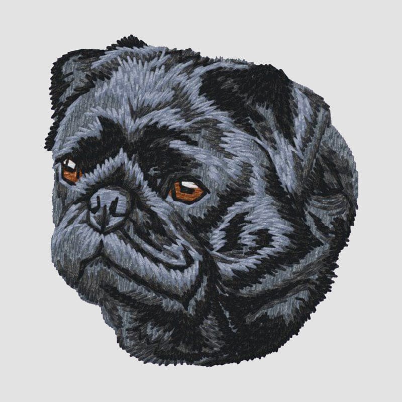 Pug Embroidered Sweatshirt Hoodie - Image 8