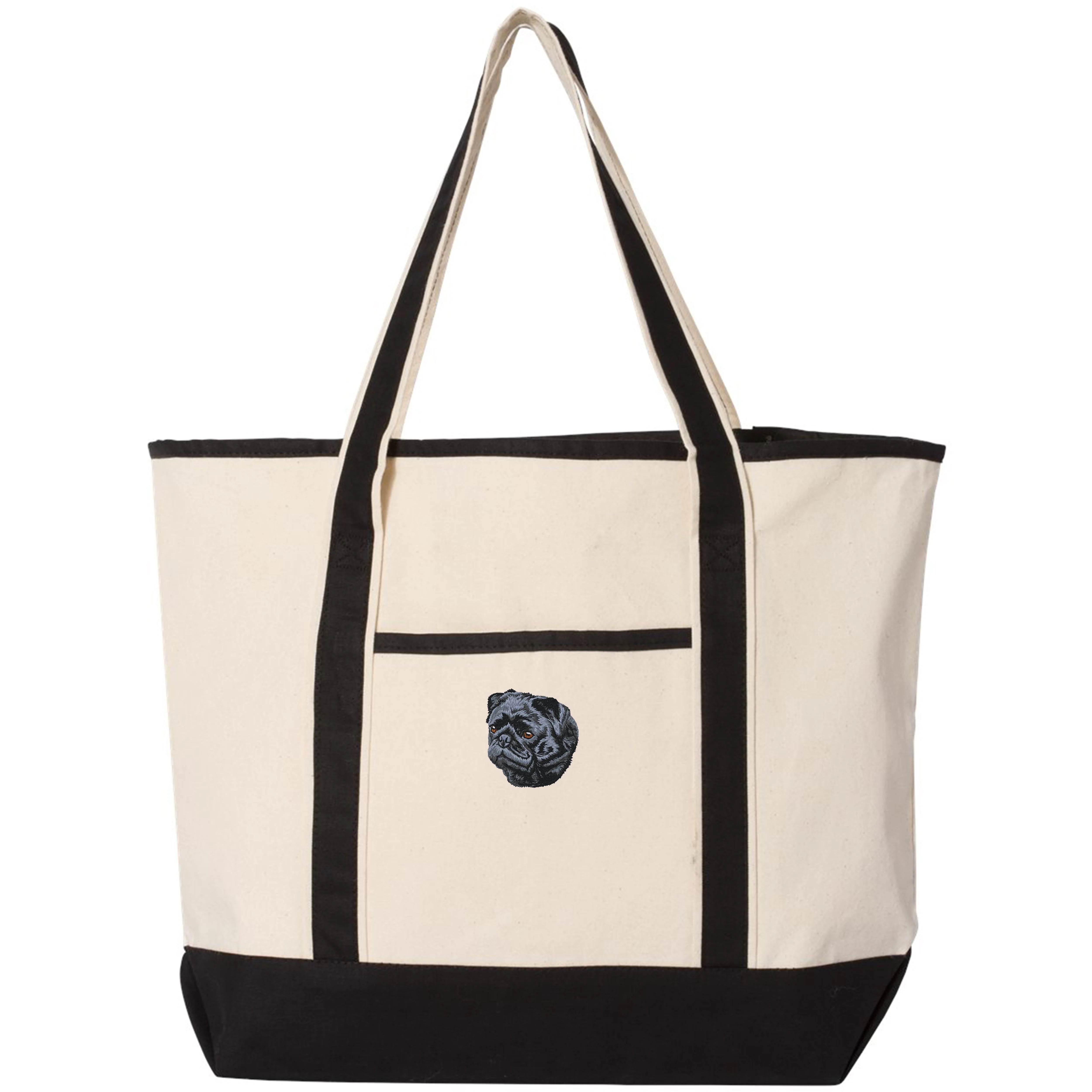 Pug Embroidered Tote
