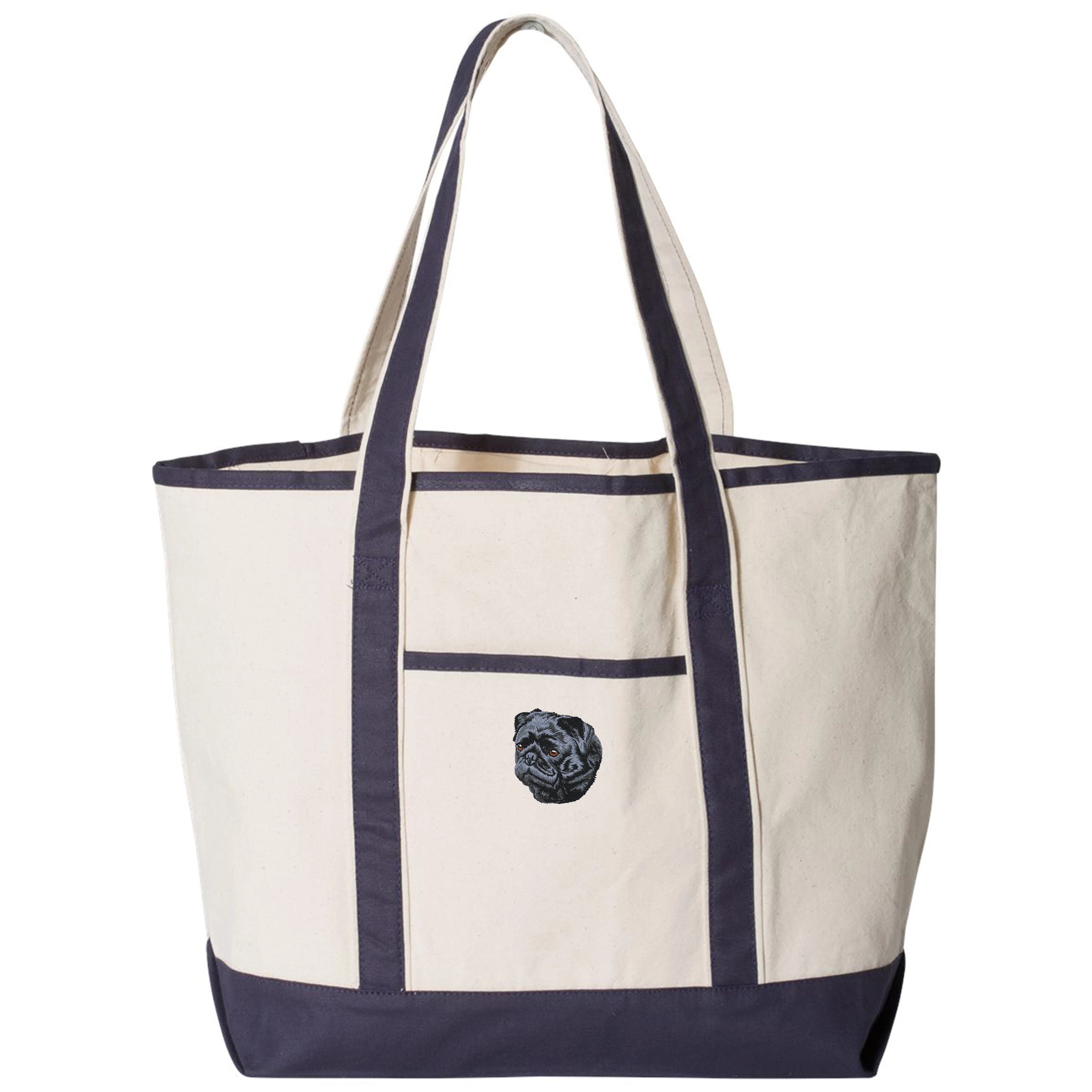 Pug Embroidered Tote - Image 2
