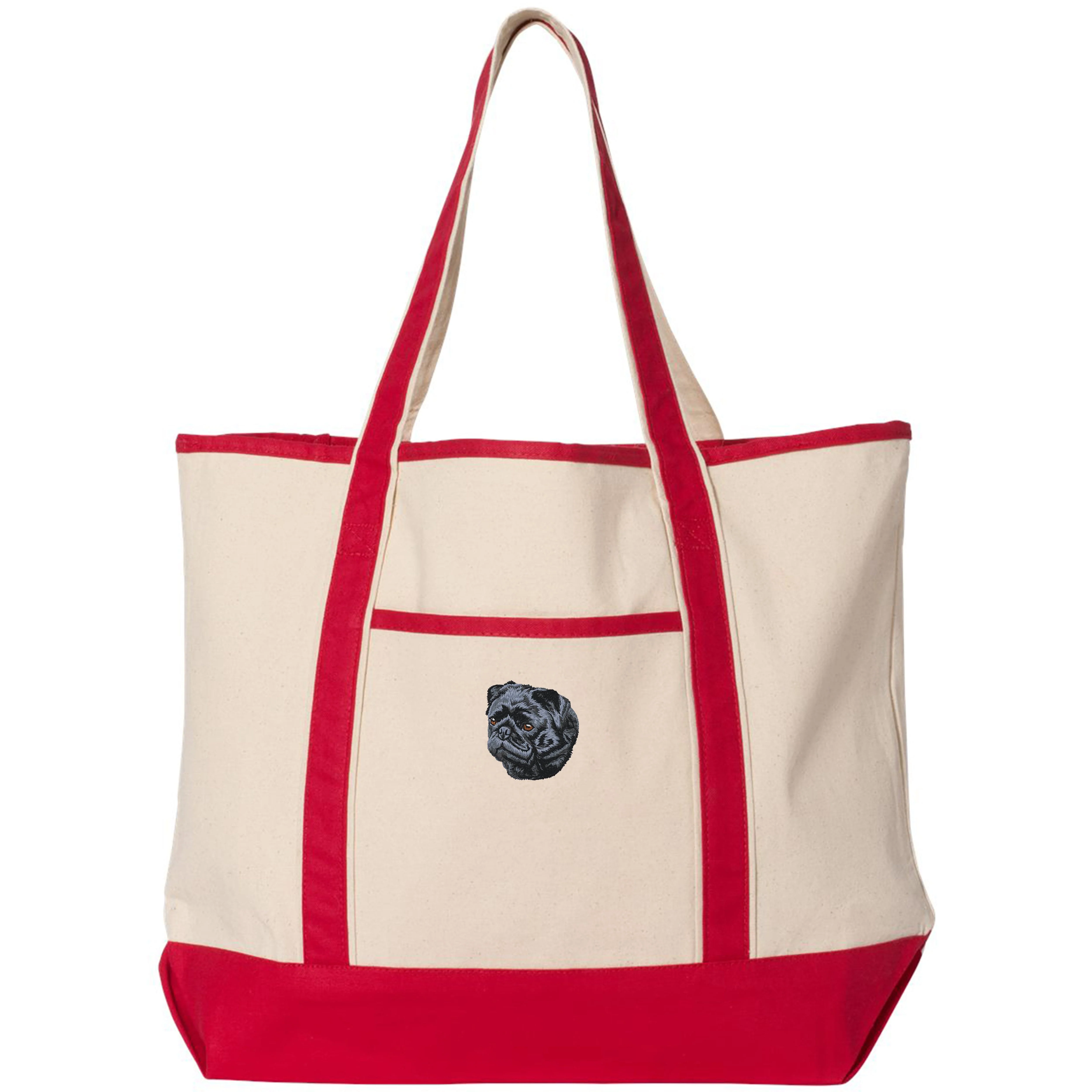 Pug Embroidered Tote - Image 3