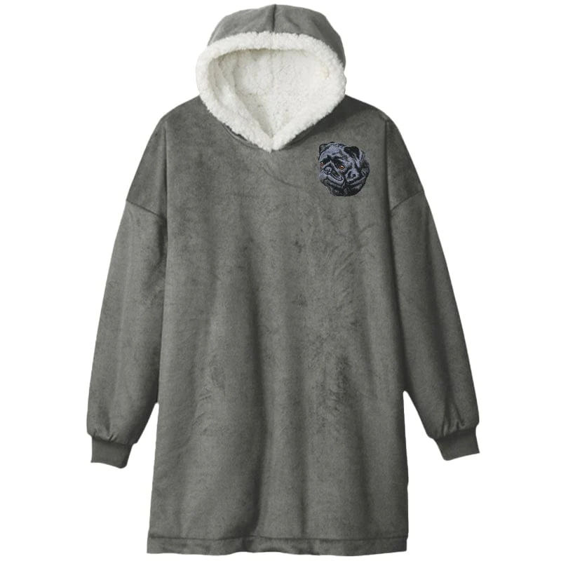 Pug Embroidered Wearable Blanket - Image 3